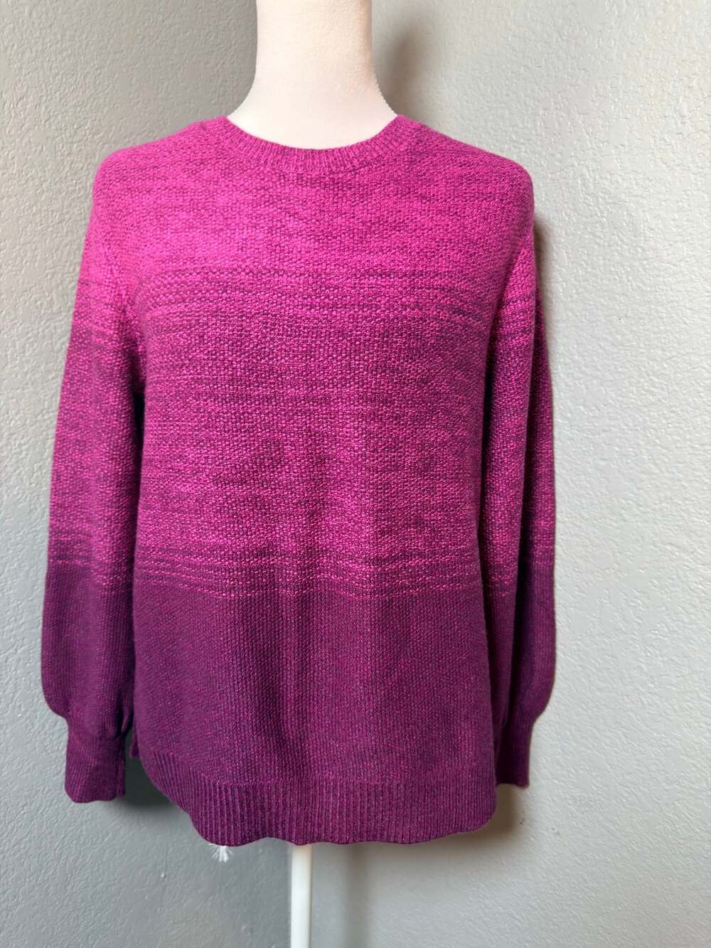 NWT Gloria Vanderbilt Purple Marled Knit Sweater Size Small